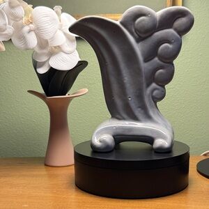 Vintage Gonder Pottery Vase In A Scroll Flat Wave Pattern Design